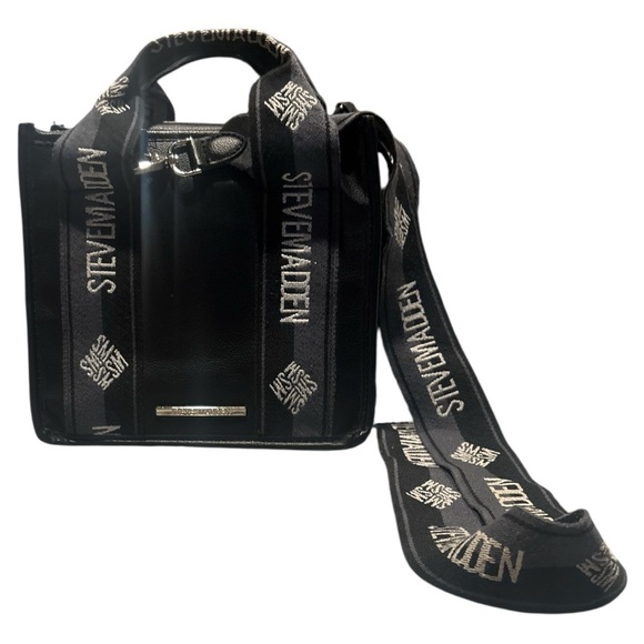 Steve Madden Handbags - Steve Madden Black Messenger Bag with Modern Urban Design